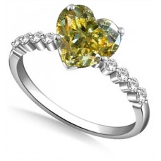 Fancy Yellow Heart Diamond Shoulder Set Ring Fancy Yellow Heart Diamond Shoulder Set Ring