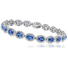 Elegant Diamond & Blue Sapphire Bracelet
