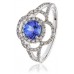 Oval Blue Tanzanite & Diamond Engagement Ring