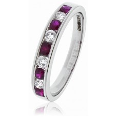 Ruby & Diamond Eternity Gemstone Ring