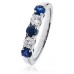 Blue Sapphire & Diamond Eternity Gemstone Ring