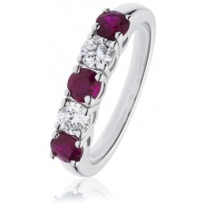Ruby & Diamond Eternity Gemstone Ring