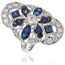 Blue Sapphire & Diamond Dress Ring