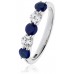 Blue Sapphire & Diamond Eternity Gemstone Ring