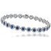 Elegant Diamond & Blue Sapphire Tennis Bracelet