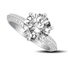 Classic Six Claw Round Diamond Engagement Ring