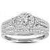 Unique Diamond Trio Matching Diamond Ring Set