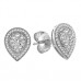 Elegant Pear Shaped Round Diamond Cluster Earrings