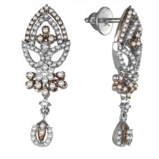 Elegant Round Diamond Designer Drop Earrings