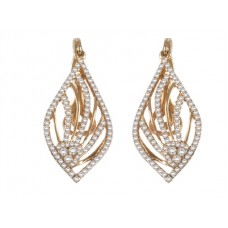 Elegant Round Diamond Drop Earrings