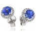 1.40ct Vs/fg Tanzanite & Diamond Cluster Earrings