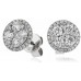 0.90ct Vs/fg Round Diamond Cluster Earrings
