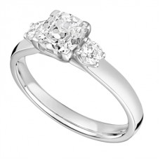 Classic Cushion & Round Diamond Trilogy Ring