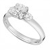 Classic Cushion & Round Diamond Trilogy Ring