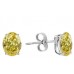 Fancy Yellow Oval Diamond Stud Earrings