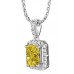 Fancy Yellow Radiant Diamond Halo Pendant