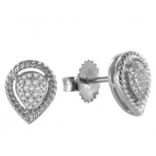 Elegant Round Diamond Cluster Earrings