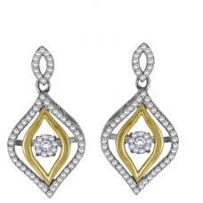 Modern Floating Diamond Drop Earrings