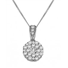 0.58ct Vvs/ef Round Diamond Halo Pendant