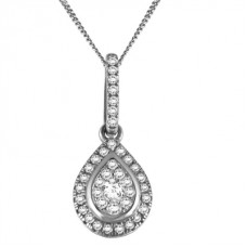 Round Diamond Halo Pendant