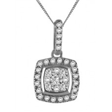Round Diamond Halo Pendant