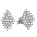 Elegant Marquise Shaped Round Diamond Cluster Earrings