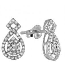 Unique Round Diamond Cluster Earrings