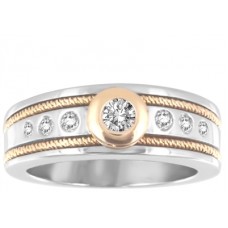 7mm Round Diamond Mens Ring