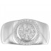 9mm Unique Round Diamond Cluster Mens Ring