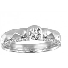 5mm Round Diamond Zig Zag Patterned Mens Ring