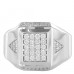 10mm Round Diamond Cluster Mens Ring