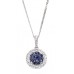 Starla Blue Sapphire & Diamond Halo Pendant