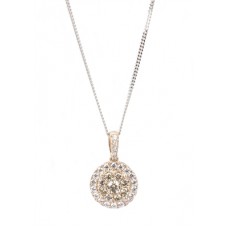 Starla Cognac Diamond Halo Pendant