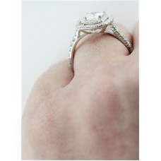 Gia Certified 1.02ct Vs2/d Cushion Diamond Halo Ring