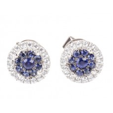 Starla Blue Sapphire & Diamond Cluster Earrings