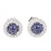 Starla Blue Sapphire & Diamond Cluster Earrings