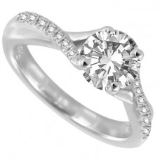 Infinity Twist Round Diamond Engagement Ring