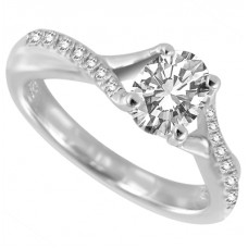 Infinity Twist Oval Diamond Engagement Ring