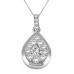Round Diamond Double Halo Pendant