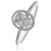 Modern Oval Shaped Round Diamond Cluster Halo Ring