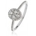 Modern Oval Shaped Round Diamond Cluster Halo Ring