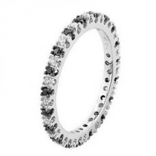 0.67ct I1/h Black And White Diamond Eternity Ring