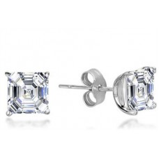 Classic Asscher Diamond Stud Earrings