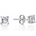 Four Corner Prong Asscher Diamond Stud Earrings