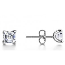Classic Asscher Diamond Stud Earrings
