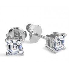 Classic Asscher Diamond Stud Earrings