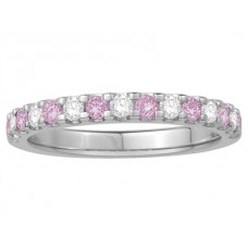 2.5mm Pink Sapphire And Diamond Eternity Ring
