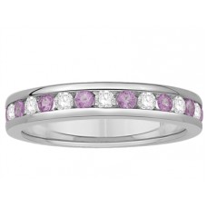3.5mm Pink Sapphire And Diamond Eternity Ring 3.5mm Pink Sapphire And Diamond Eternity Ring
