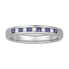 3mm Blue Sapphire And Diamond Eternity Ring