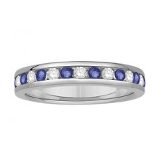 3.5mm Blue Sapphire And Diamond Eternity Ring